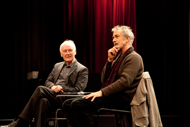 Strathairn doing Q&A on stage