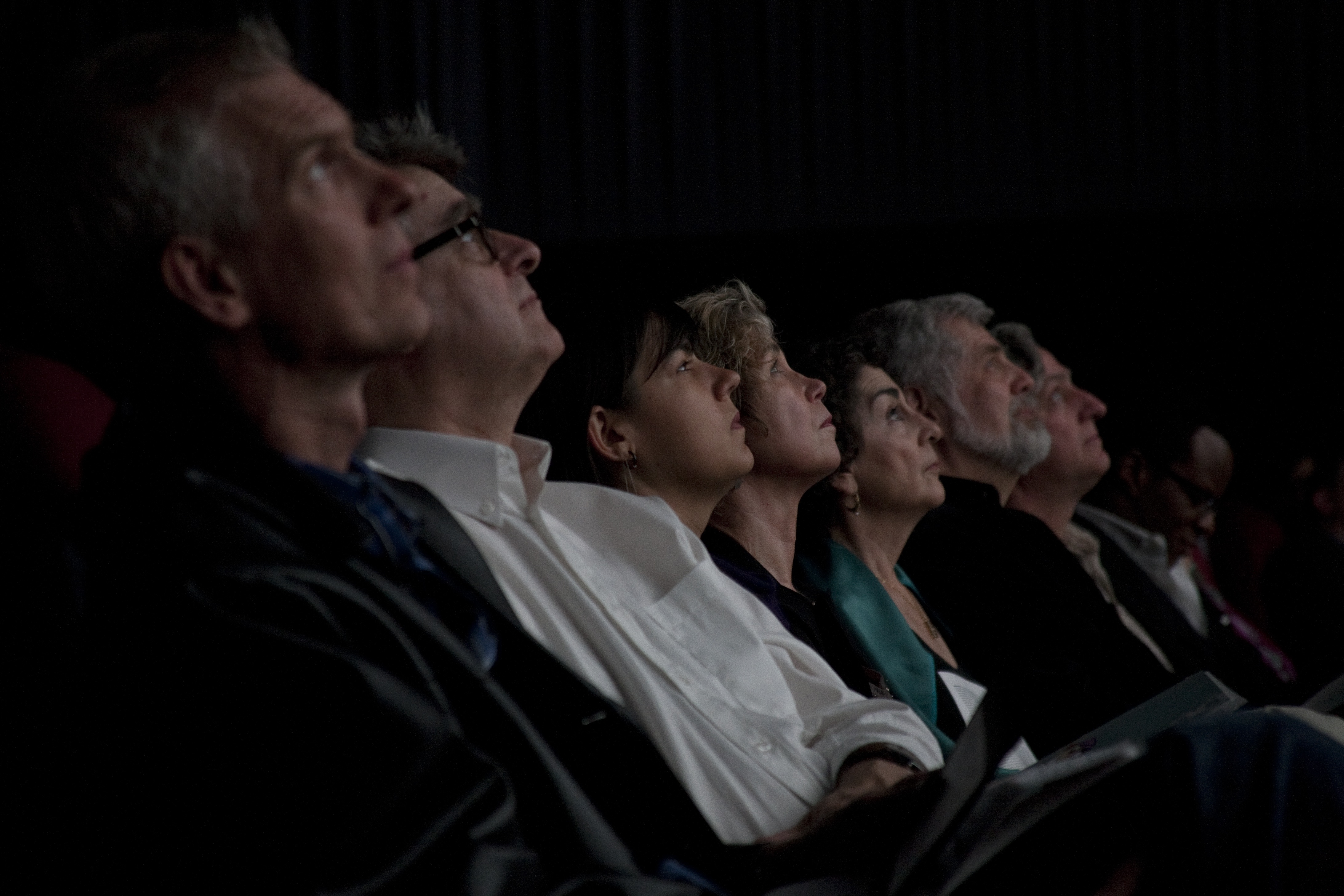 Patrons watching a movie