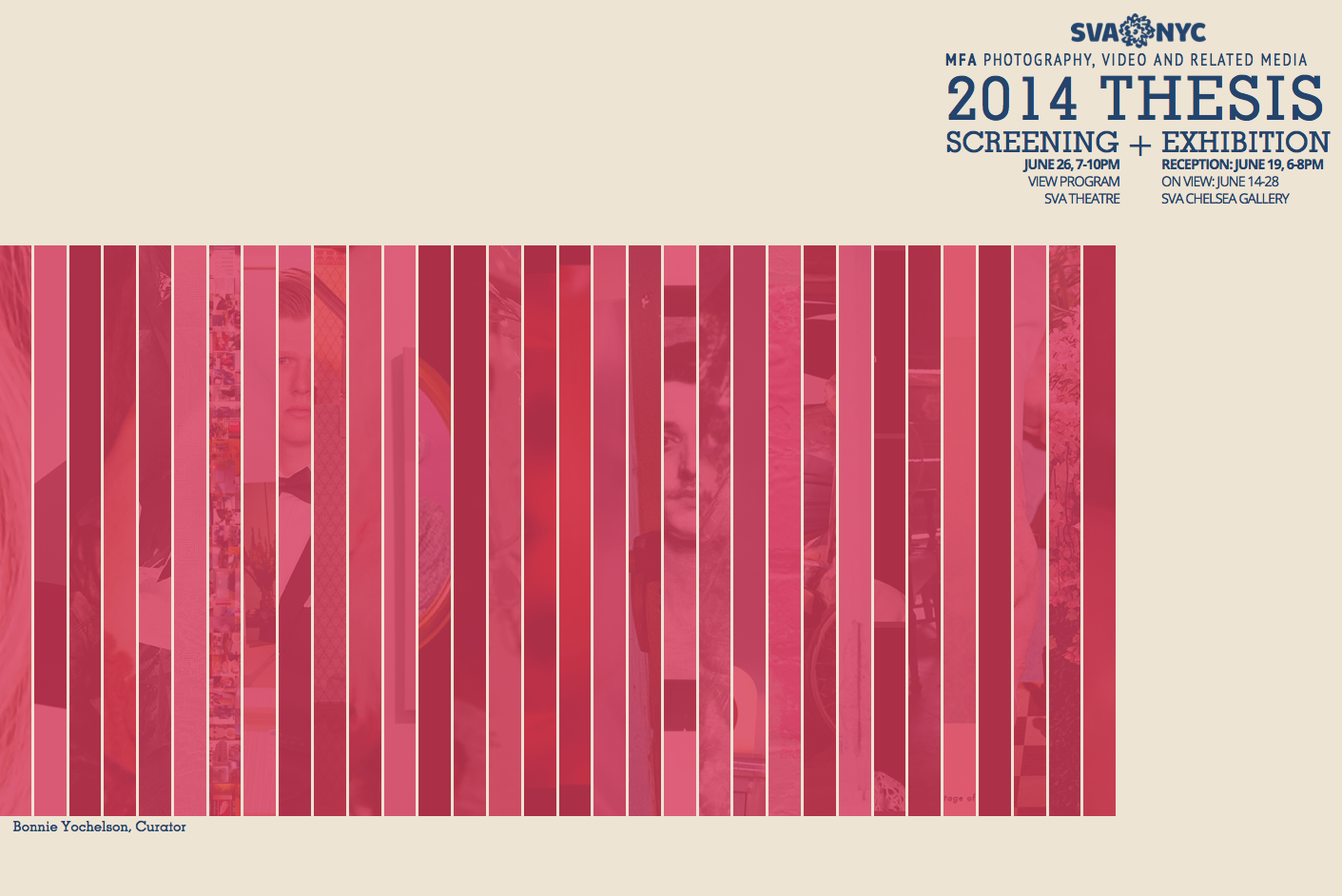 MFA Photography, Video and Related Media Screening and Exhibition poster (2014)