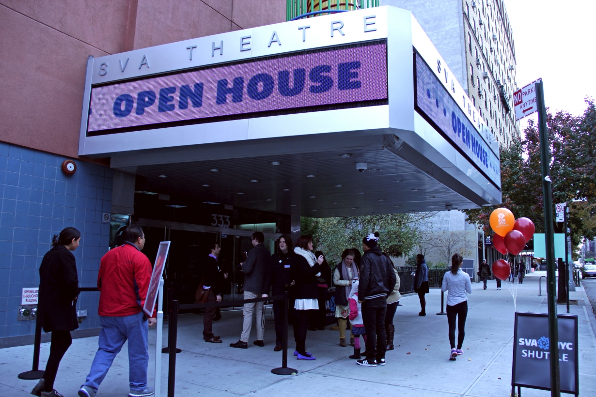 SVA Theatre Open House Logo on marquee