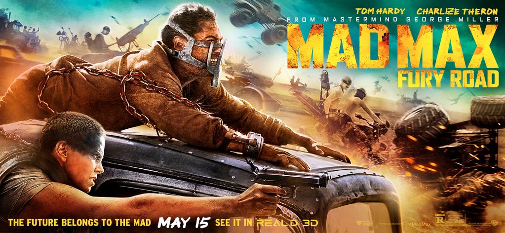 Film poster for "Mad Max" with Tom Hardy and Charlize Theron