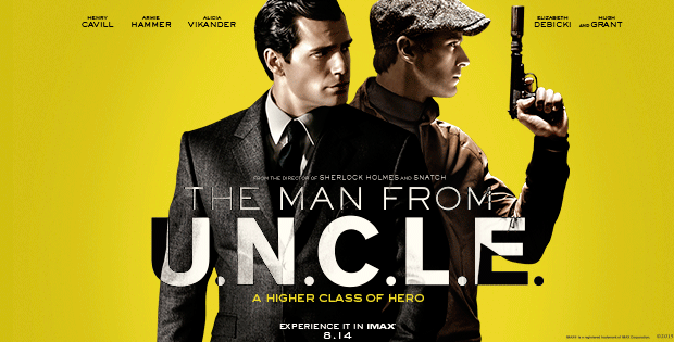 Film poster for "The Man From U.N.C.L.E" with Henry Cavill and Armie Hammer