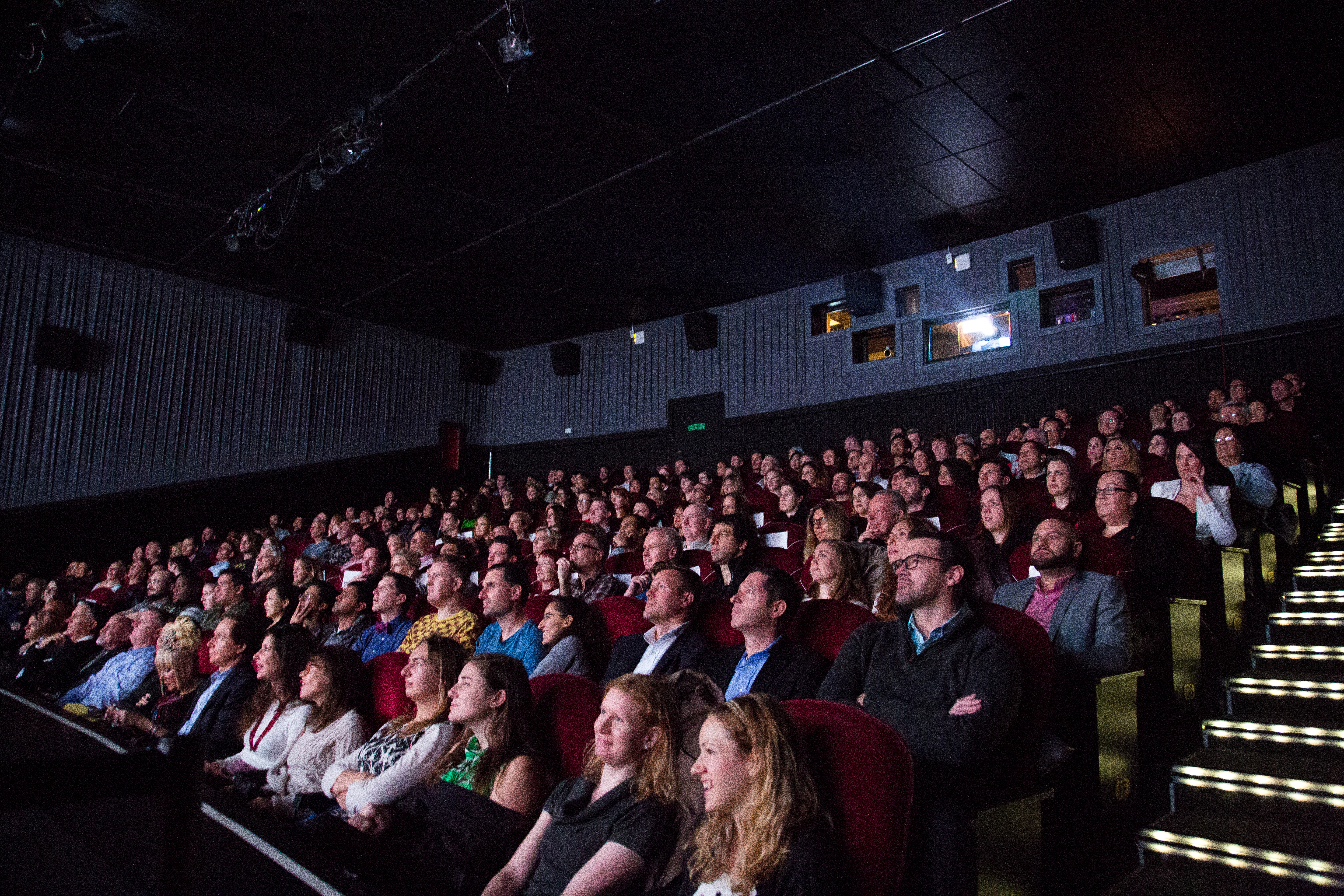 Image of the audience in SVA Theatre watching a film