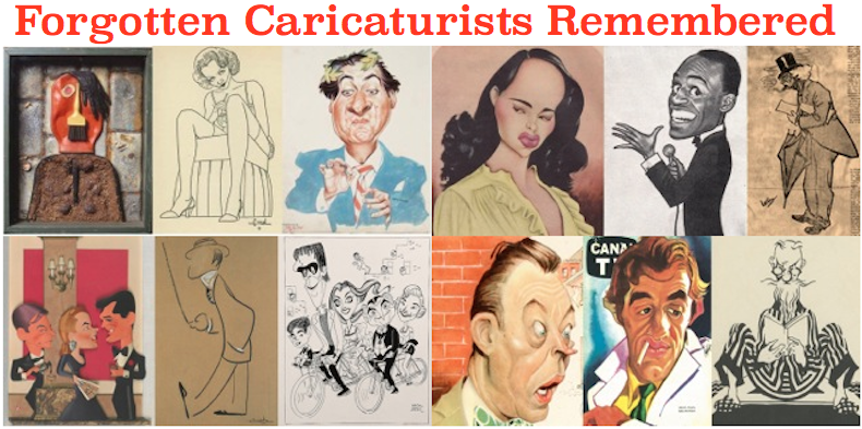 Collage of forgotten caricaturists remembered