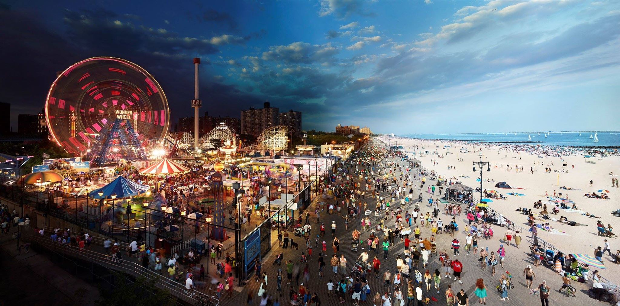 Image of Coney Island, Brooklyn amusement park and beach