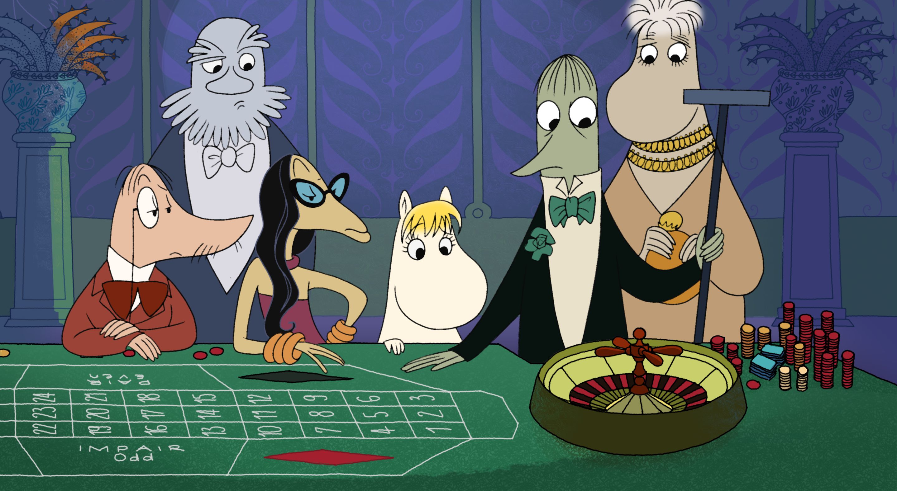 Film poster for "Moomins of the Riviera"