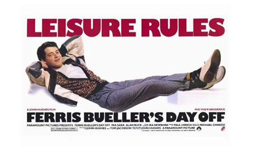 Film poster for "Ferris Bueller's Day Off" with Matthew Broderick