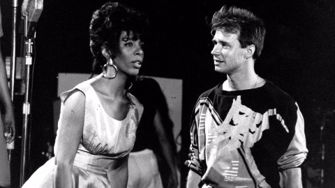 Black and white image of Donna Summers and Vincent Paterson