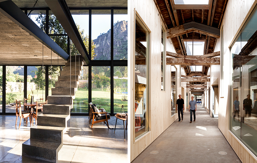 Two images of the interior of a home