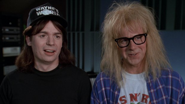 Film still of Mike Meyers and Dana Carvey from "Wayne's World"