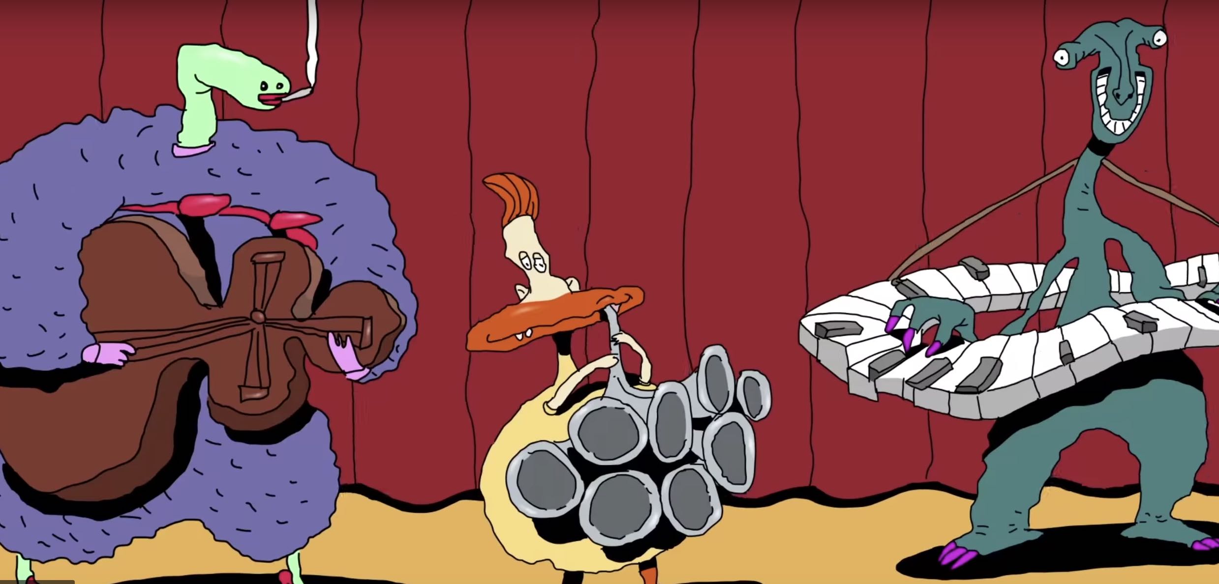 Selection of three Bill Plympton cartoon characters