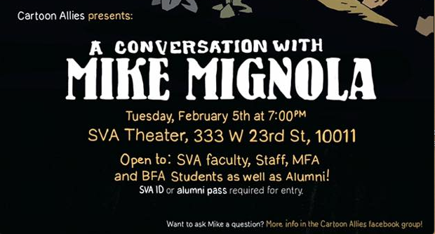 A Conversation with Mike Mignola event poster