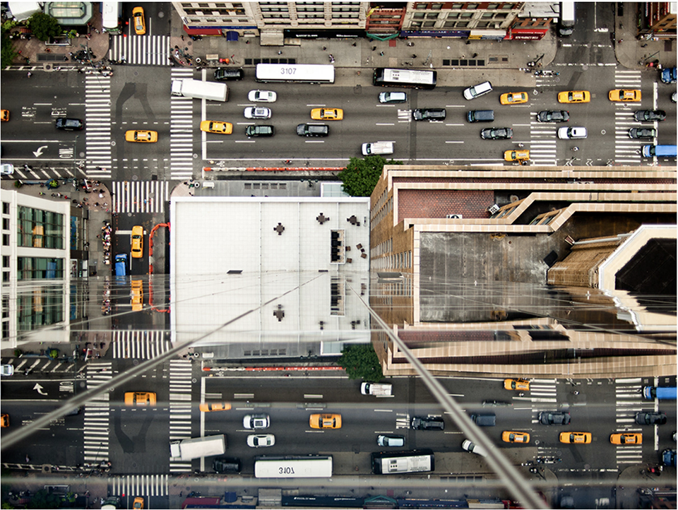 Image of New York city street from overhead