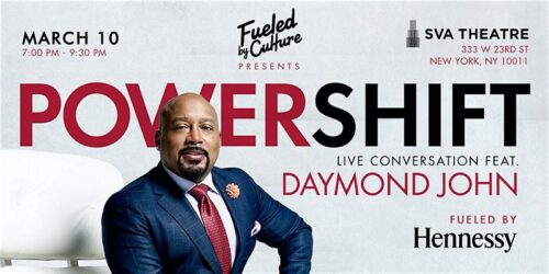 Poster for the event "Power Shift" hosted by Daymond John