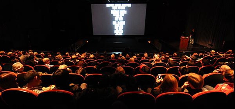 Beatrice Theatre with audience watching film credits
