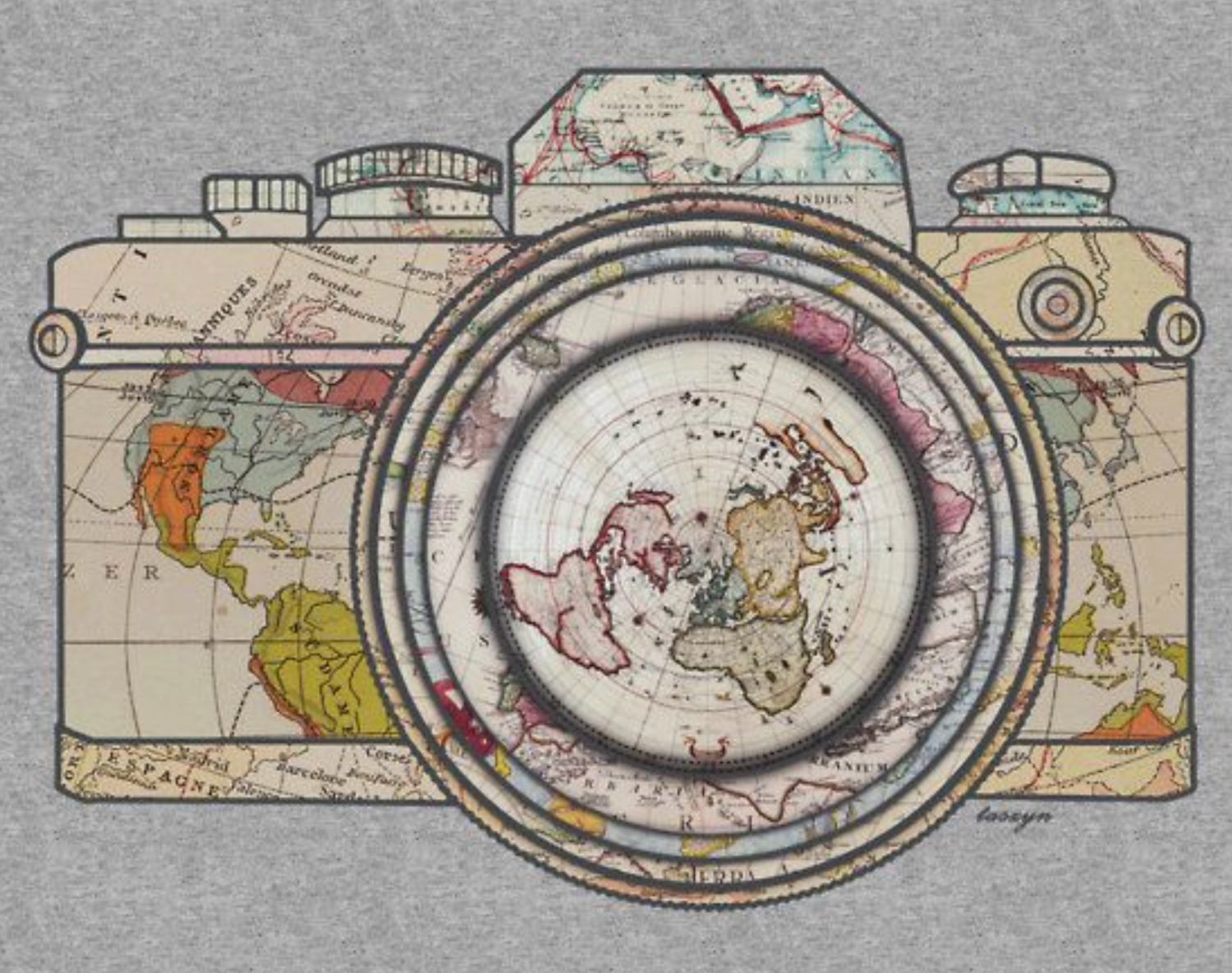 Vector of a camera and the map of the world