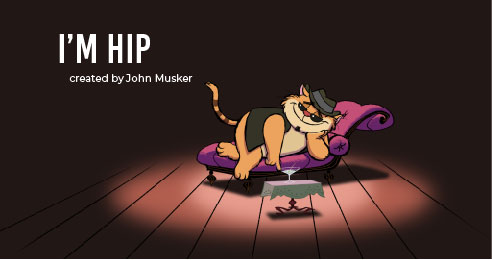 im hip cat on lounge chair poster