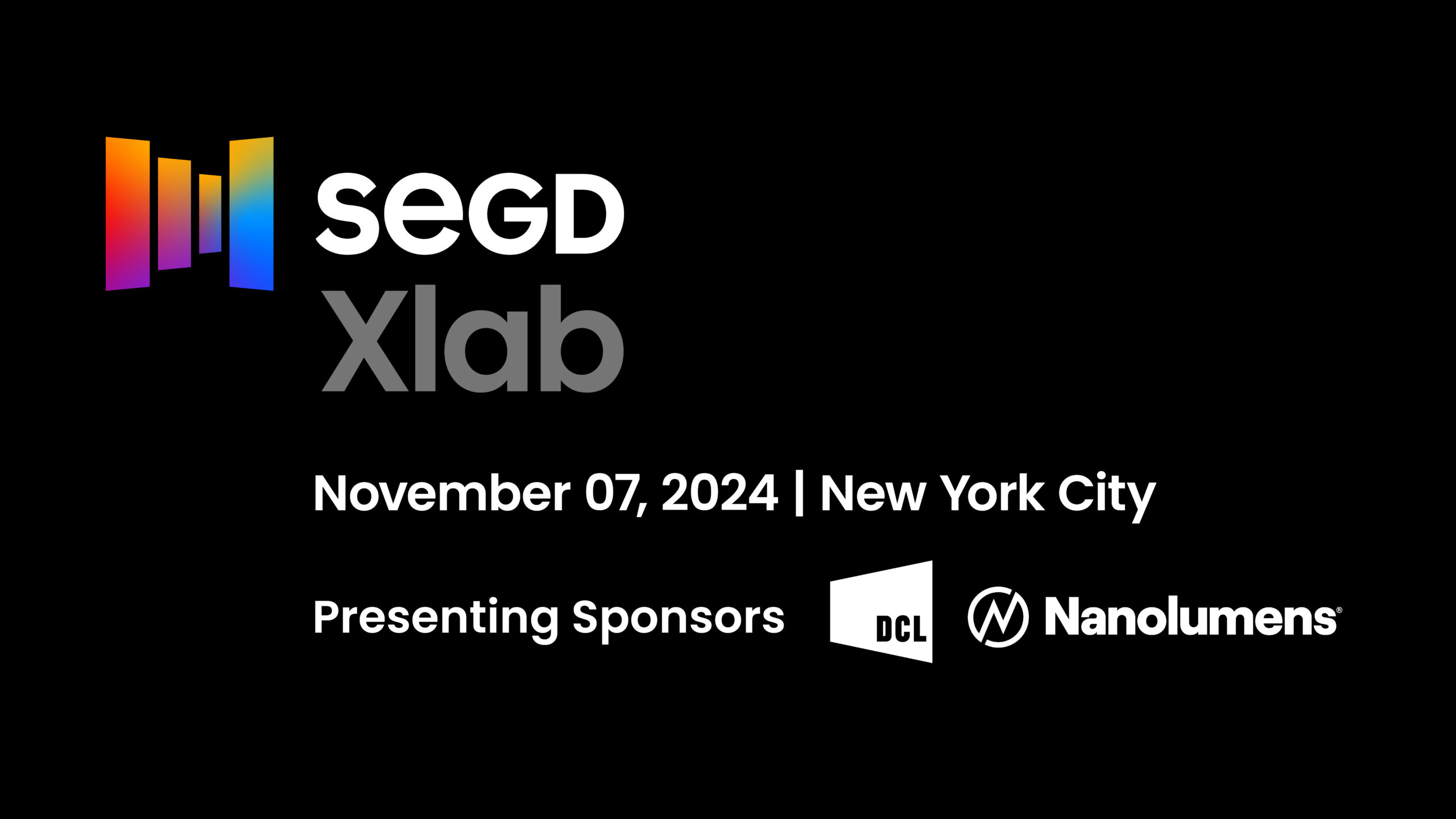 SEGD Xlab logo. Event details are written below.