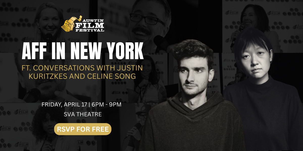 AFF poster with Justin Kuritzkes and Celine Song